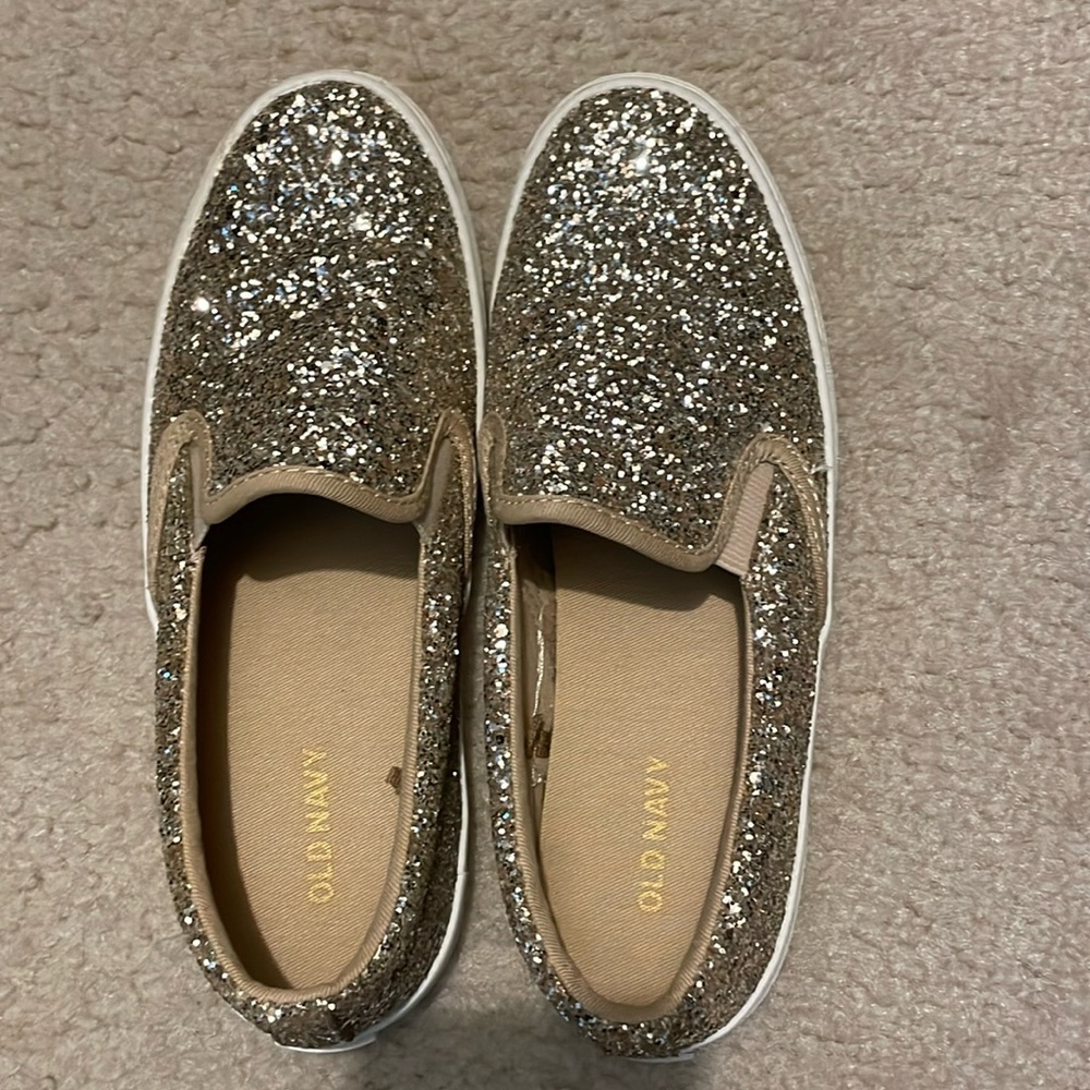 Old Navy Gold glitter sneakers size 6